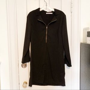 JustFab Black Long sleeve dress with gold zipper Size Small